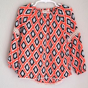 Copper Key Orange Ikat Top Sz Toddler 4T